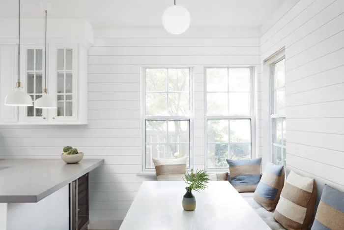 neat and clean kitchen eating area