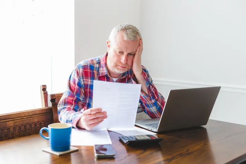 Man paying bills